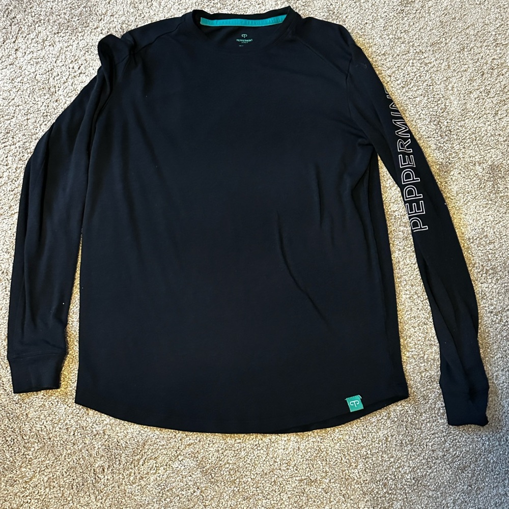 Peppermint Black Long Sleeve Womens Jersey